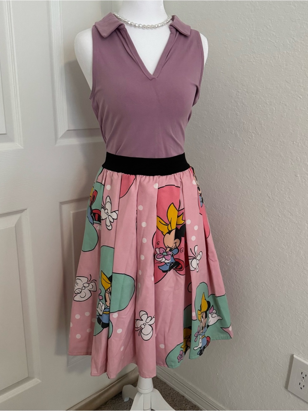 Vintage 90s Disney Minnie Mouse Circle Swing Skirt